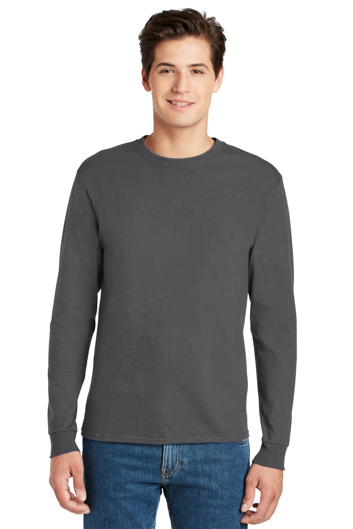 Hanes  - Authentic 100% Cotton Long Sleeve T-Shirt.  5586
