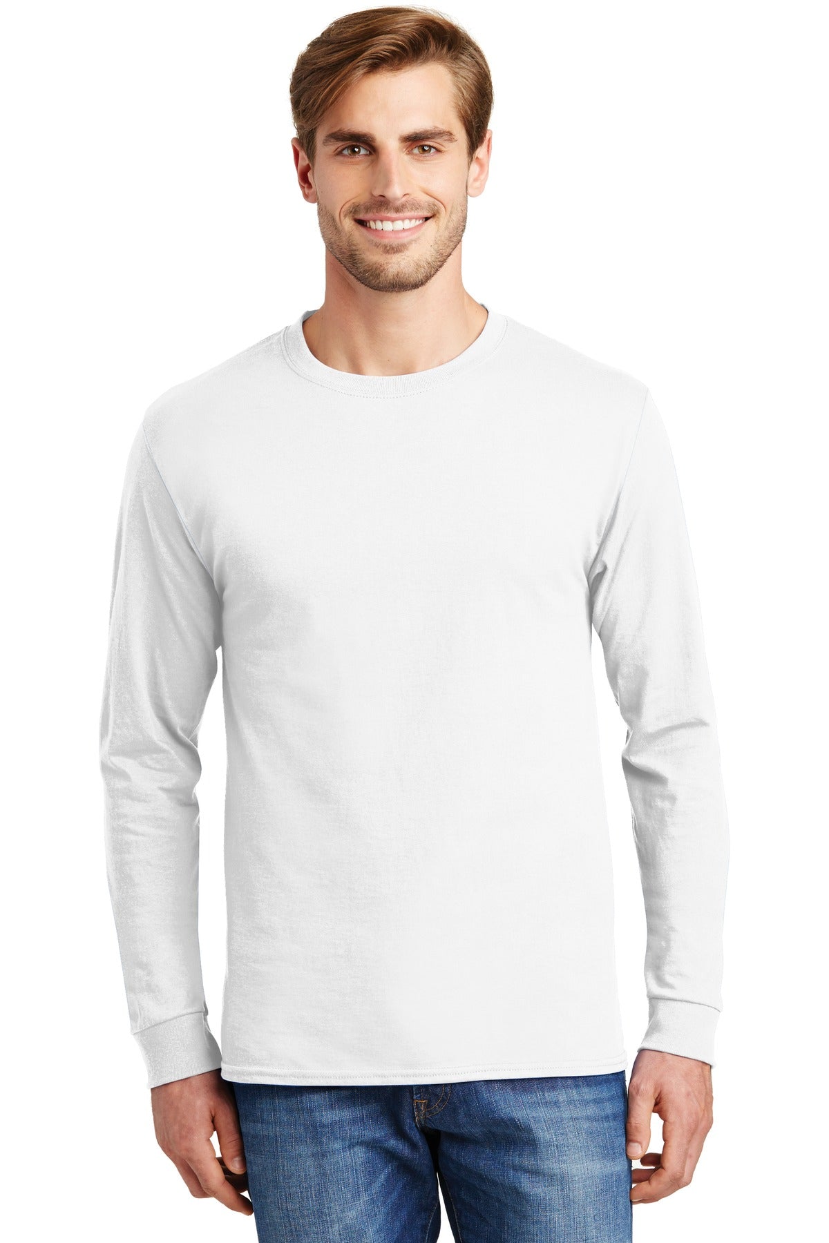 Hanes  - Authentic 100% Cotton Long Sleeve T-Shirt.  5586