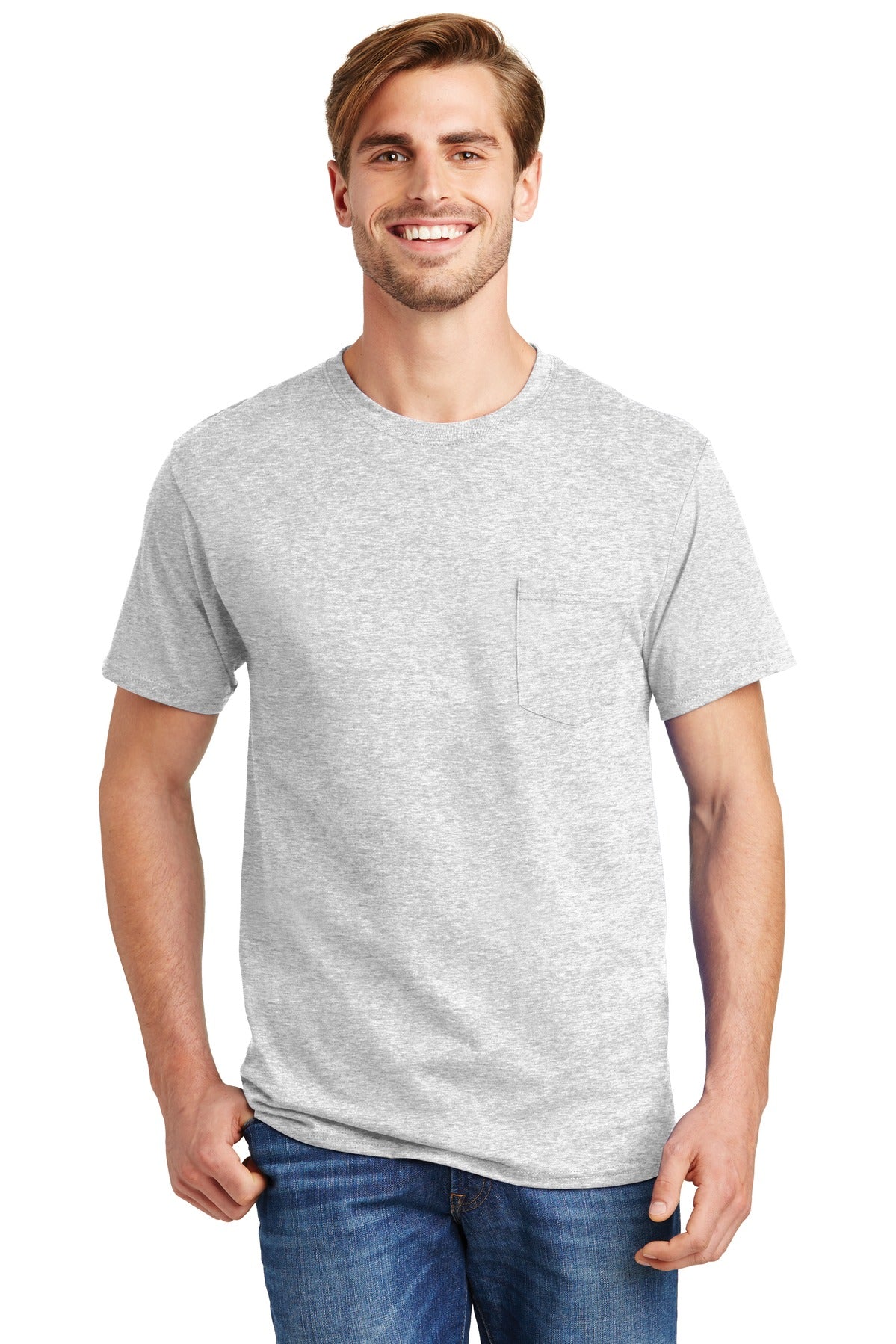 Hanes  - Authentic 100%  Cotton T-Shirt with Pocket.  5590