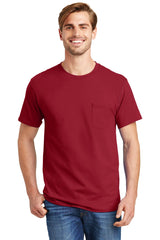 Hanes  - Authentic 100%  Cotton T-Shirt with Pocket.  5590