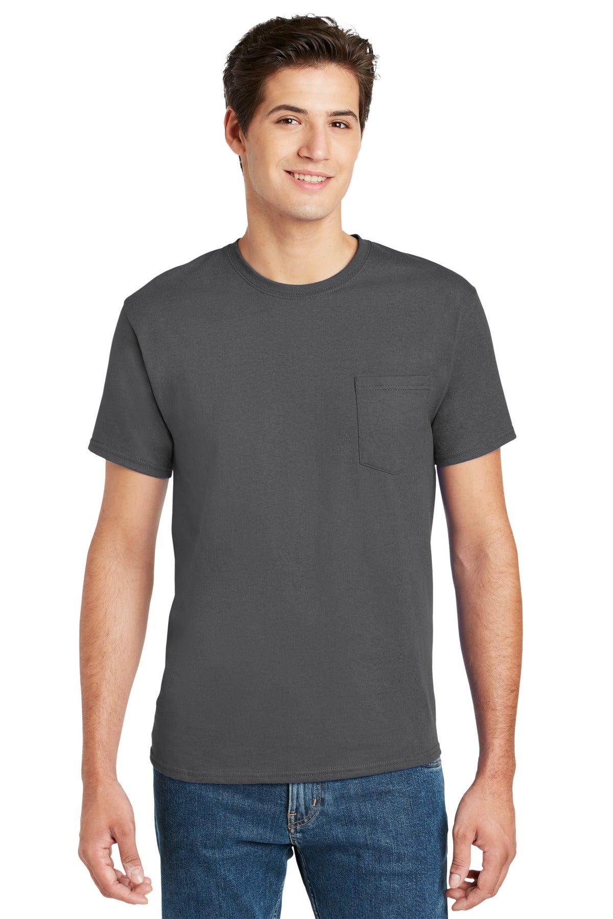 Hanes  - Authentic 100%  Cotton T-Shirt with Pocket.  5590