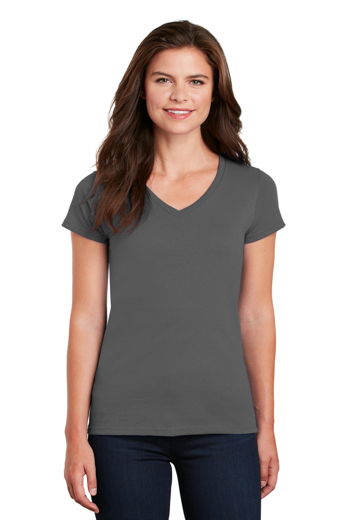 Gildan  Women's Heavy Cotton  100% Cotton V-Neck T-Shirt. 5V00L