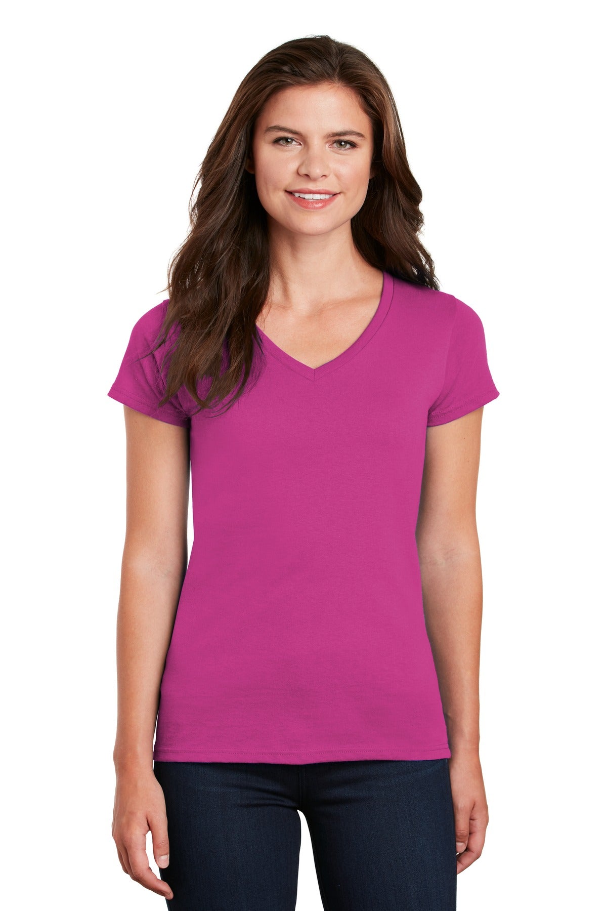 Gildan  Women's Heavy Cotton  100% Cotton V-Neck T-Shirt. 5V00L