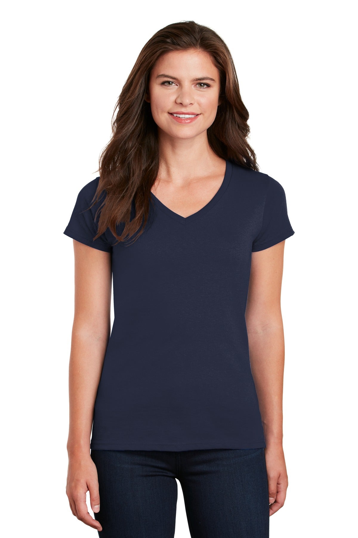 Gildan  Women's Heavy Cotton  100% Cotton V-Neck T-Shirt. 5V00L