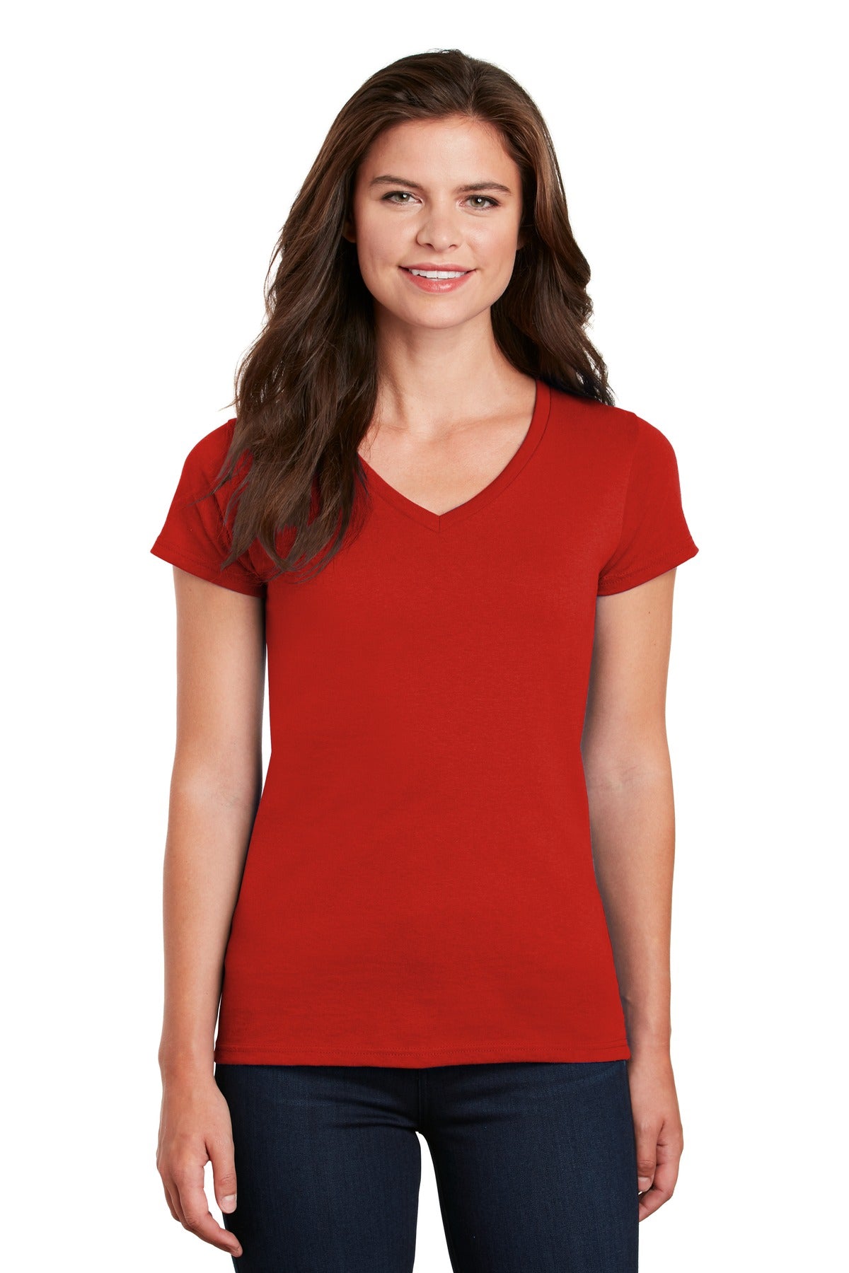 Gildan  Women's Heavy Cotton  100% Cotton V-Neck T-Shirt. 5V00L