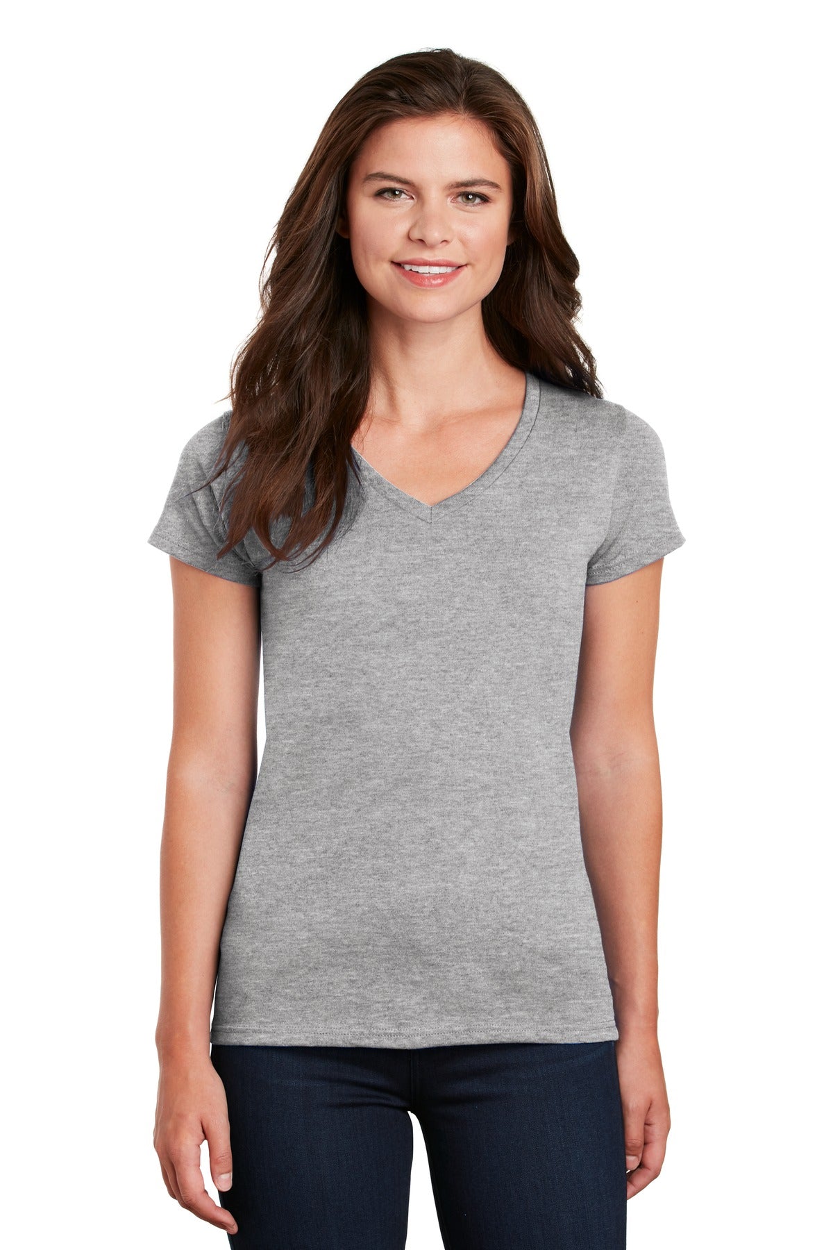 Gildan  Women's Heavy Cotton  100% Cotton V-Neck T-Shirt. 5V00L