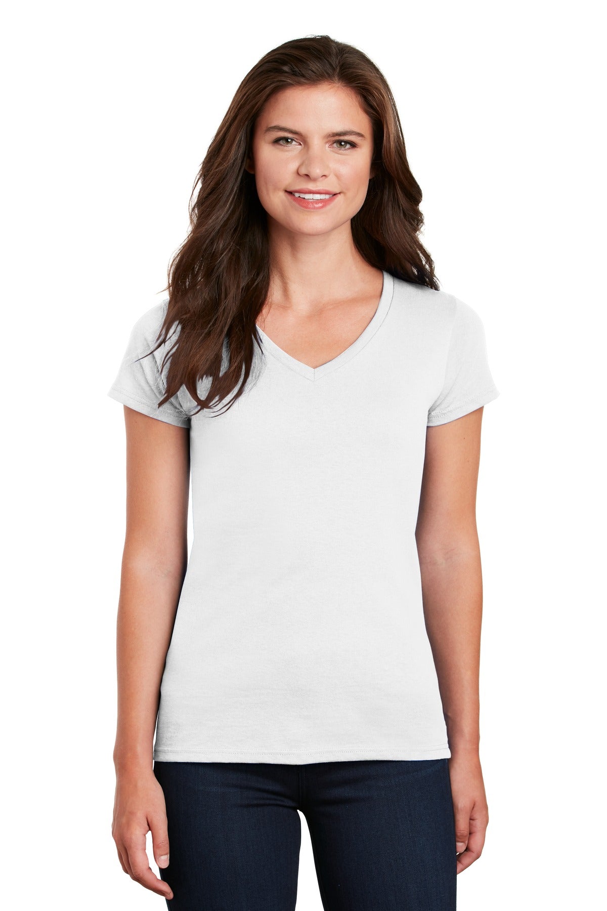 Gildan  Women's Heavy Cotton  100% Cotton V-Neck T-Shirt. 5V00L