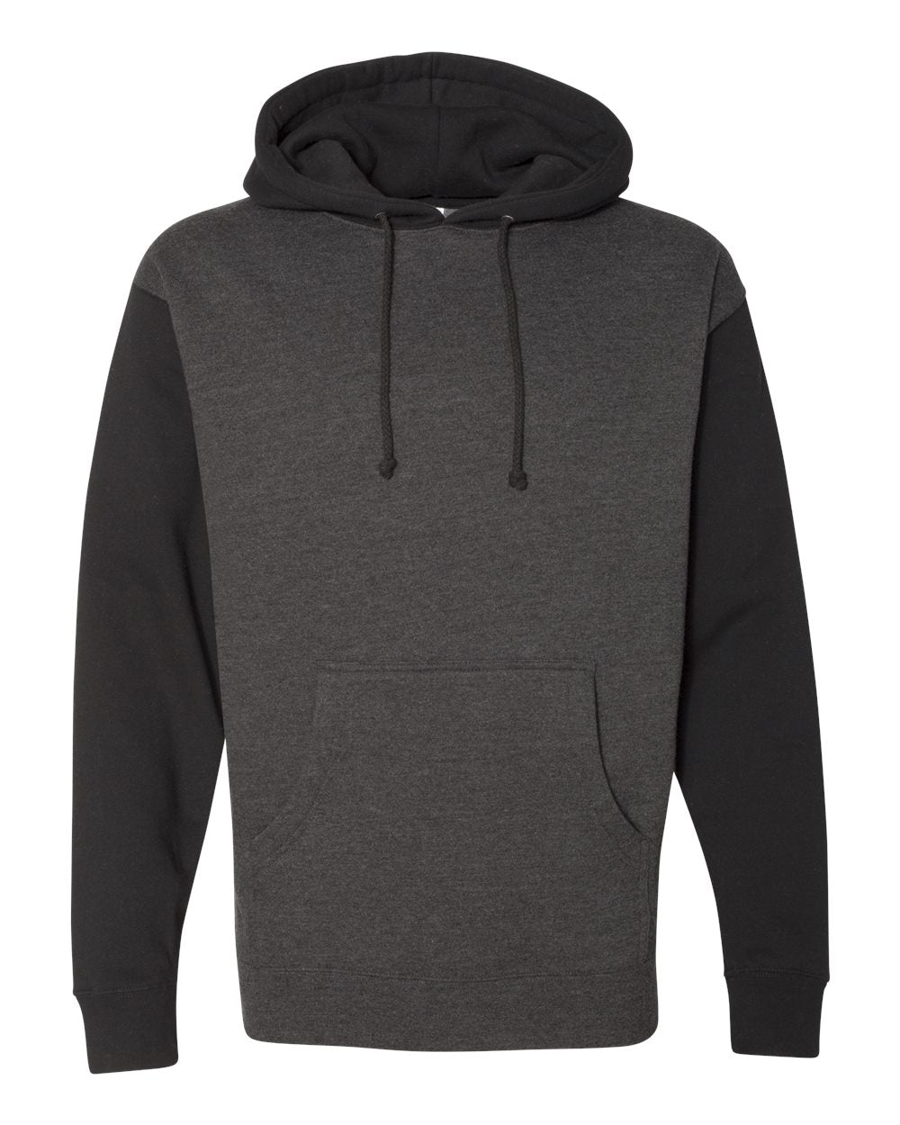 Independent Trading Co. Heavyweight Hooded Sweatshirt IND4000 in Charcoal Heather- Black