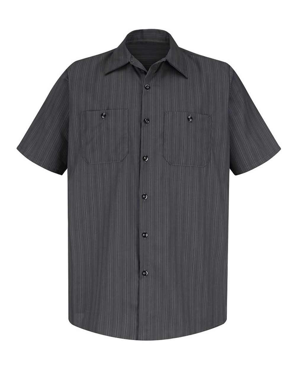 Red Kap SP20 Premium Short Sleeve Work Shirt - Charcoal/Blue/White Stripe