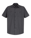 Red Kap SP20 Premium Short Sleeve Work Shirt - Charcoal/Blue/White Stripe