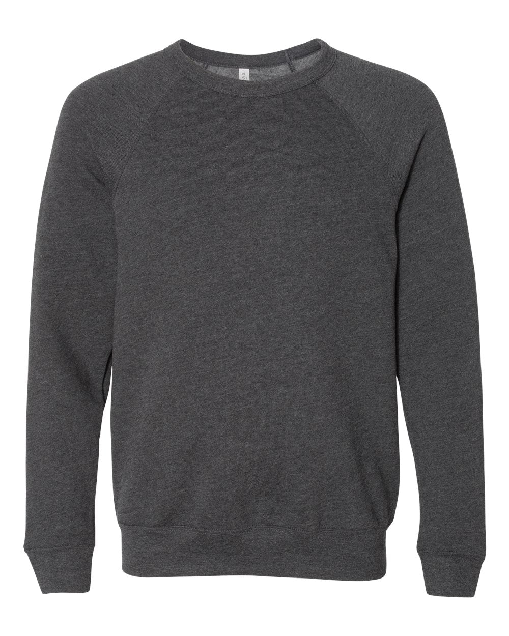 BELLA+CANVAS Sponge Fleece Raglan Crewneck 3901 in Dark Grey Heather