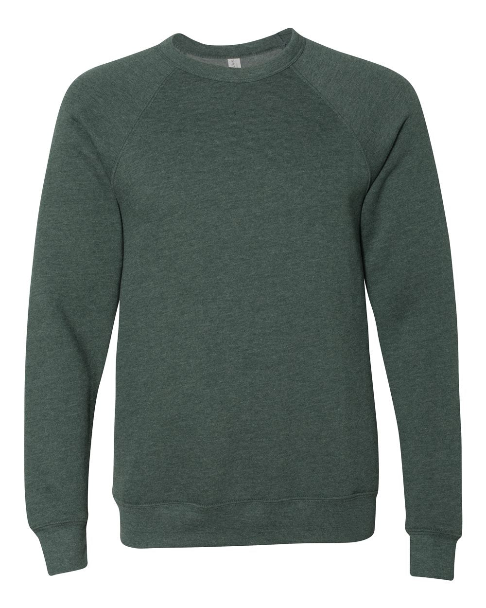 BELLA+CANVAS Sponge Fleece Raglan Crewneck 3901 in Heather Forest
