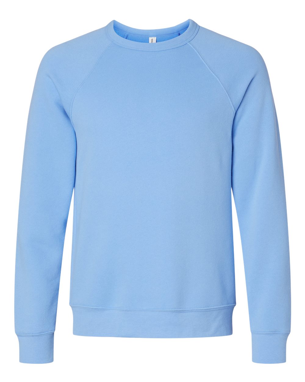 BELLA+CANVAS Sponge Fleece Raglan Crewneck 3901 in Carolina Blue