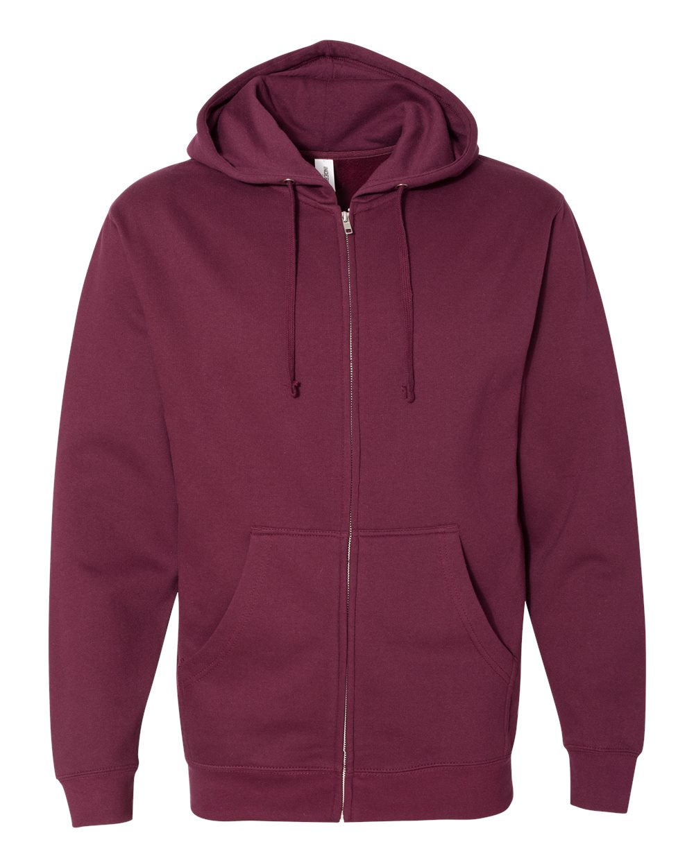 Independent Trading Co. Midweight Full-Zip Hooded Sweatshirt SS4500Z in Maroon