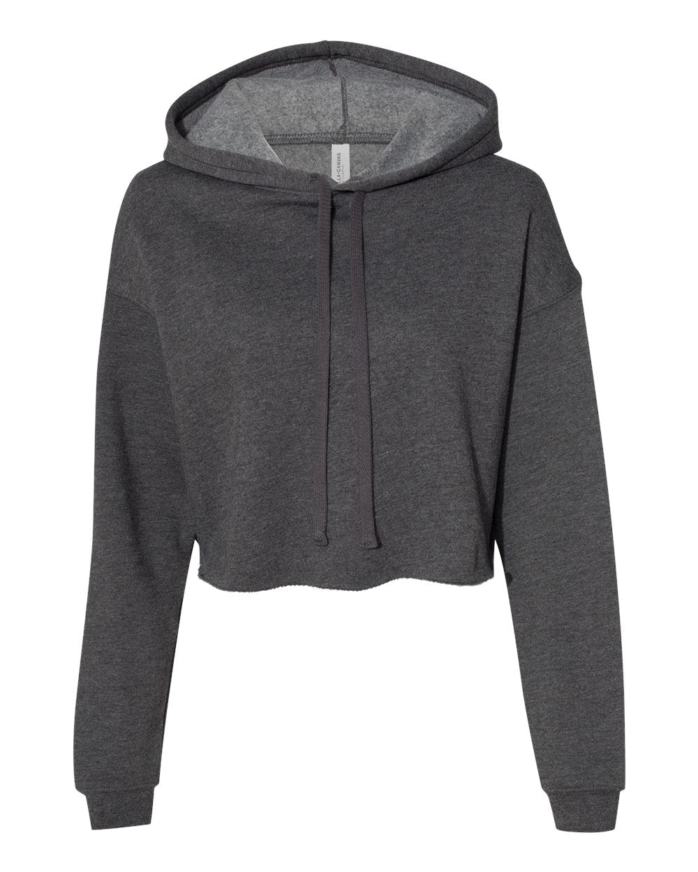 BELLA+CANVAS Women's Crop Fleece Hoodie 7502 in Dark Grey Heather