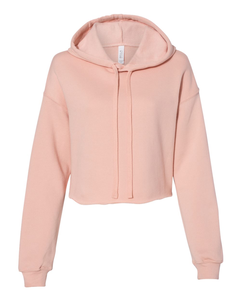 BELLA+CANVAS Women's Crop Fleece Hoodie 7502 in Peach