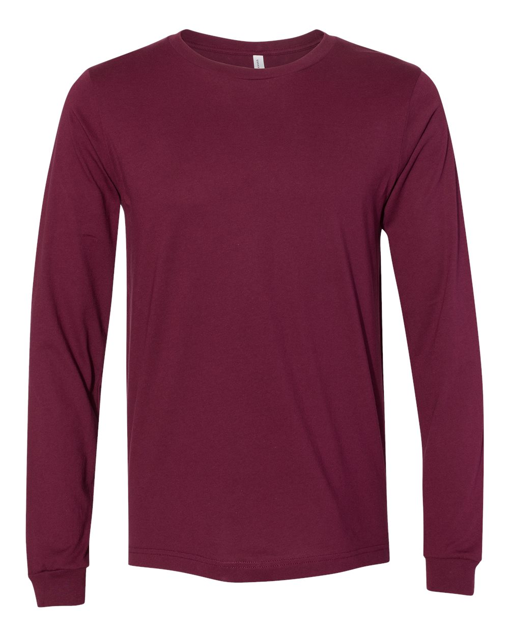 BELLA+CANVAS 3501 Jersey Long Sleeve T-Shirt in Maroon