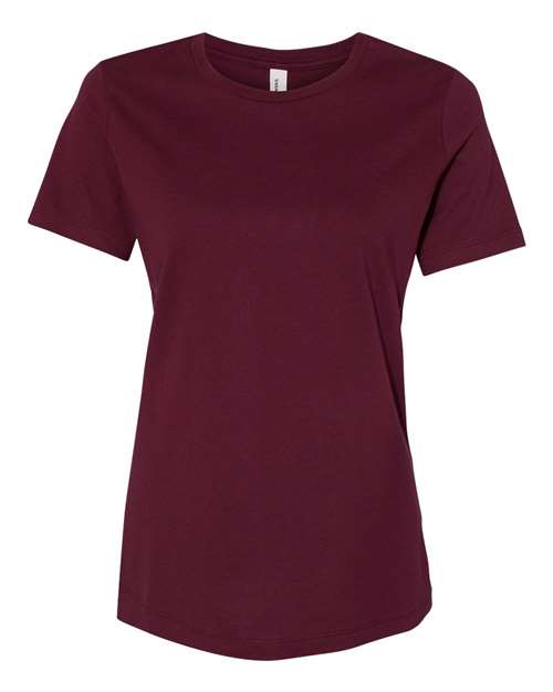 BELLA+CANVAS 6400 Women's Relaxed Jersey T-Shirt in Maroon