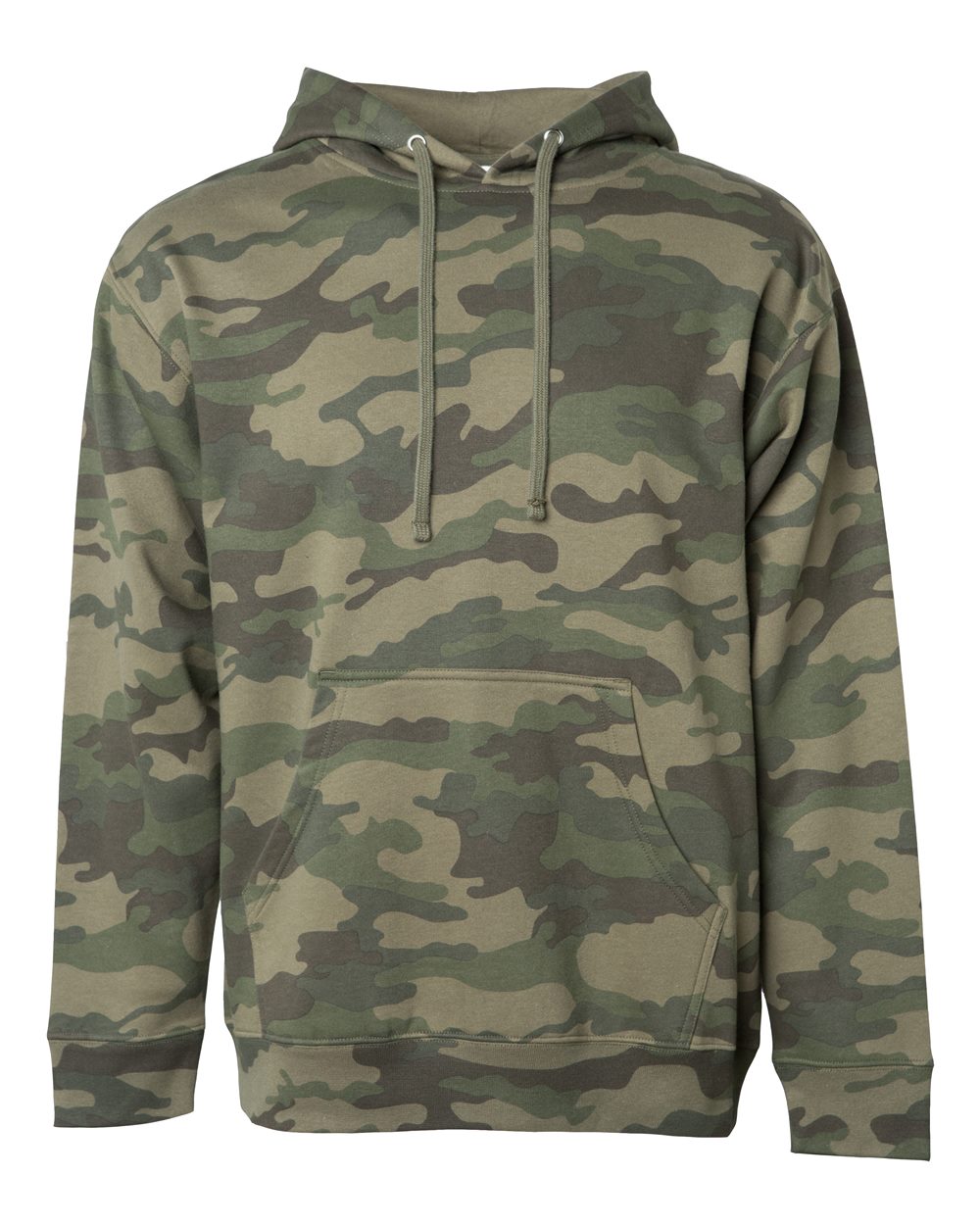 Independent Trading Co. Midweight Hooded Sweatshirt SS4500 in Forest Camo