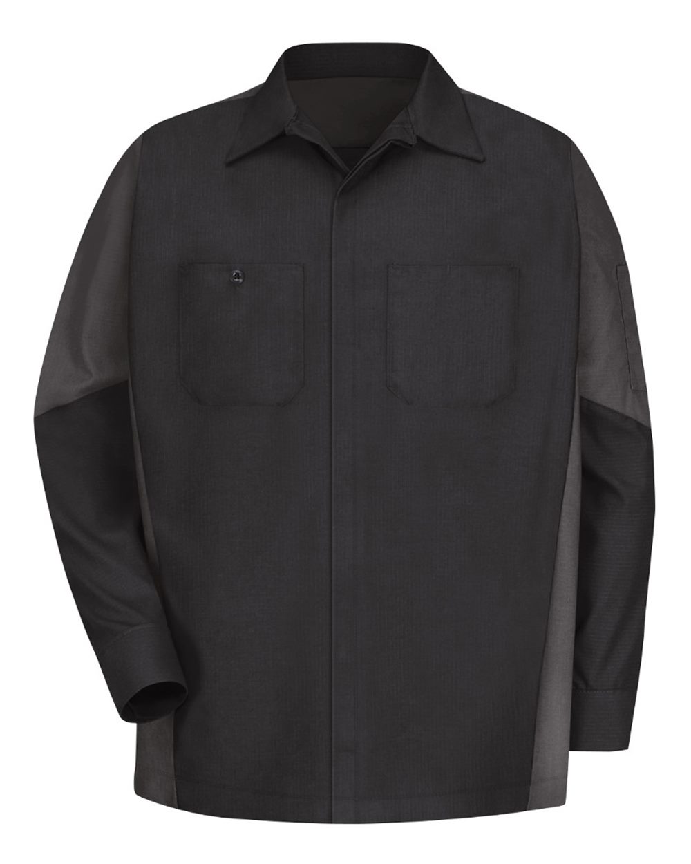 Red Kap SY10T Tall Long Sleeve Automotive Crew Shirt - Black/Charcoal