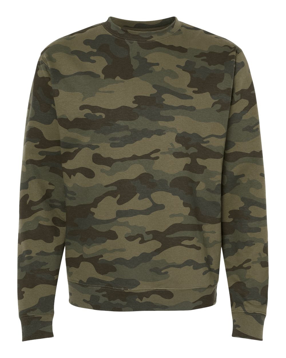 Independent Trading Co. Midweight Crewneck Sweatshirt SS3000 in Forest Camo