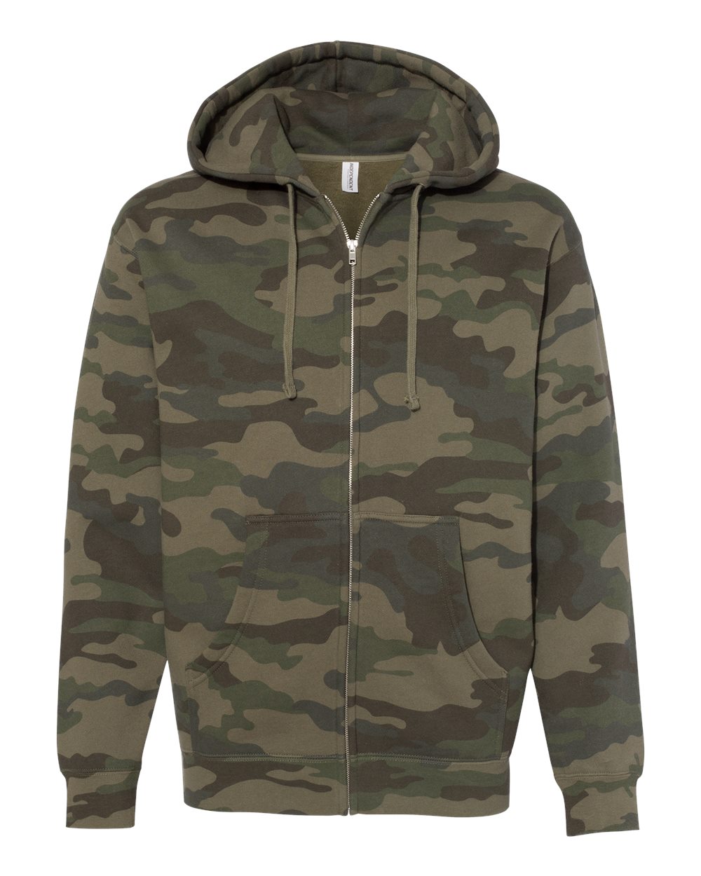 Independent Trading Co. Heavyweight Full-Zip Hooded Sweatshirt IND4000Z in Forest Camo