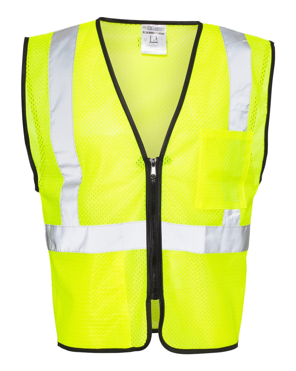 ML Kishigo 1537 Double-Pocket Zippered Class 2 Vest - Lime