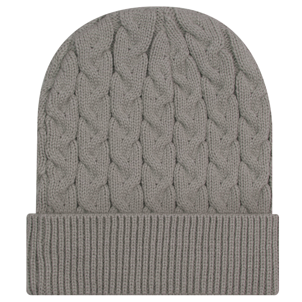 OTTO 82-1 12" Cable Knit Beanie w/ Rib Knit Cuff