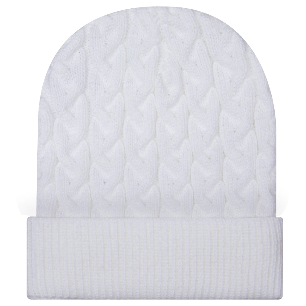 OTTO 82-1 12" Cable Knit Beanie w/ Rib Knit Cuff