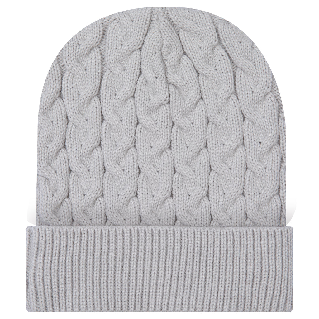 OTTO 82-1 12" Cable Knit Beanie w/ Rib Knit Cuff