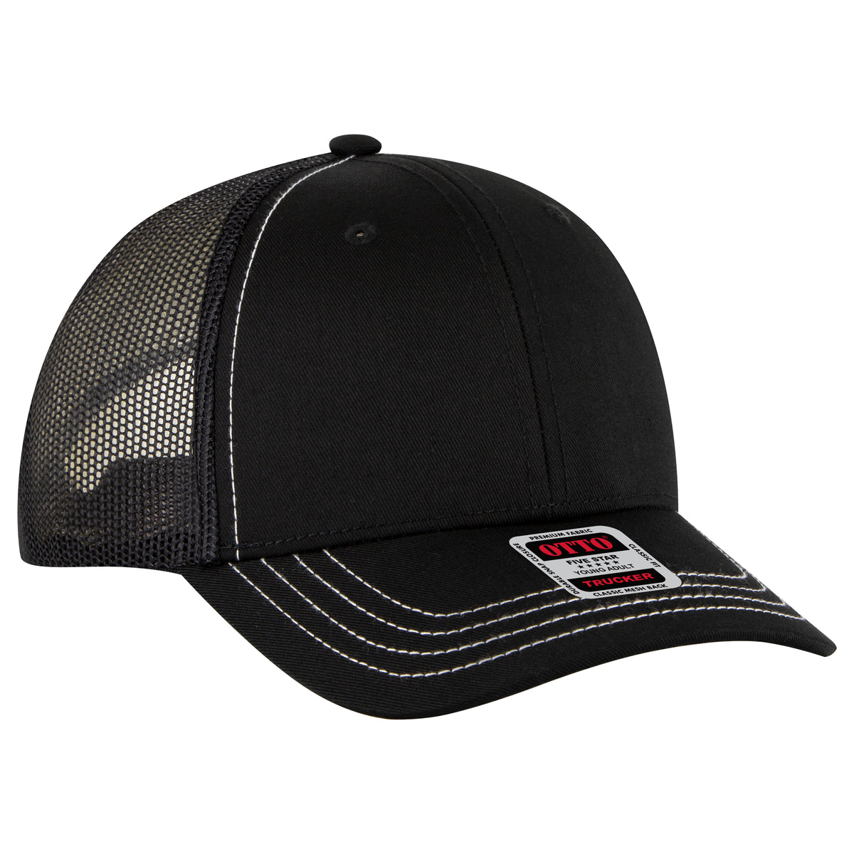 OTTO 83-1239 6 Panel Low Profile Mesh Back Trucker Hat