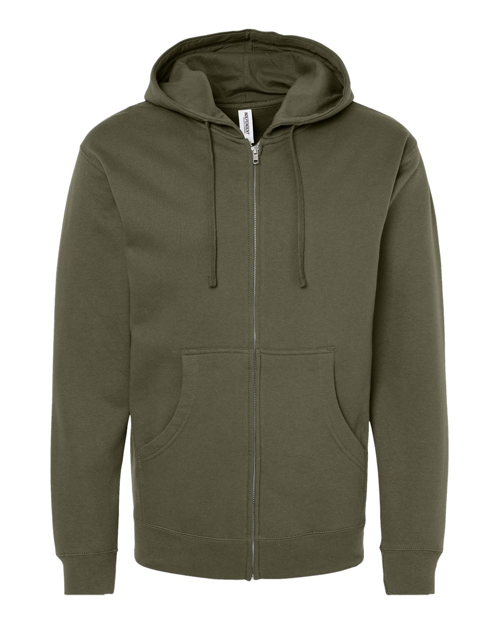 Independent Trading Co. Midweight Full-Zip Hooded Sweatshirt SS4500Z in Army