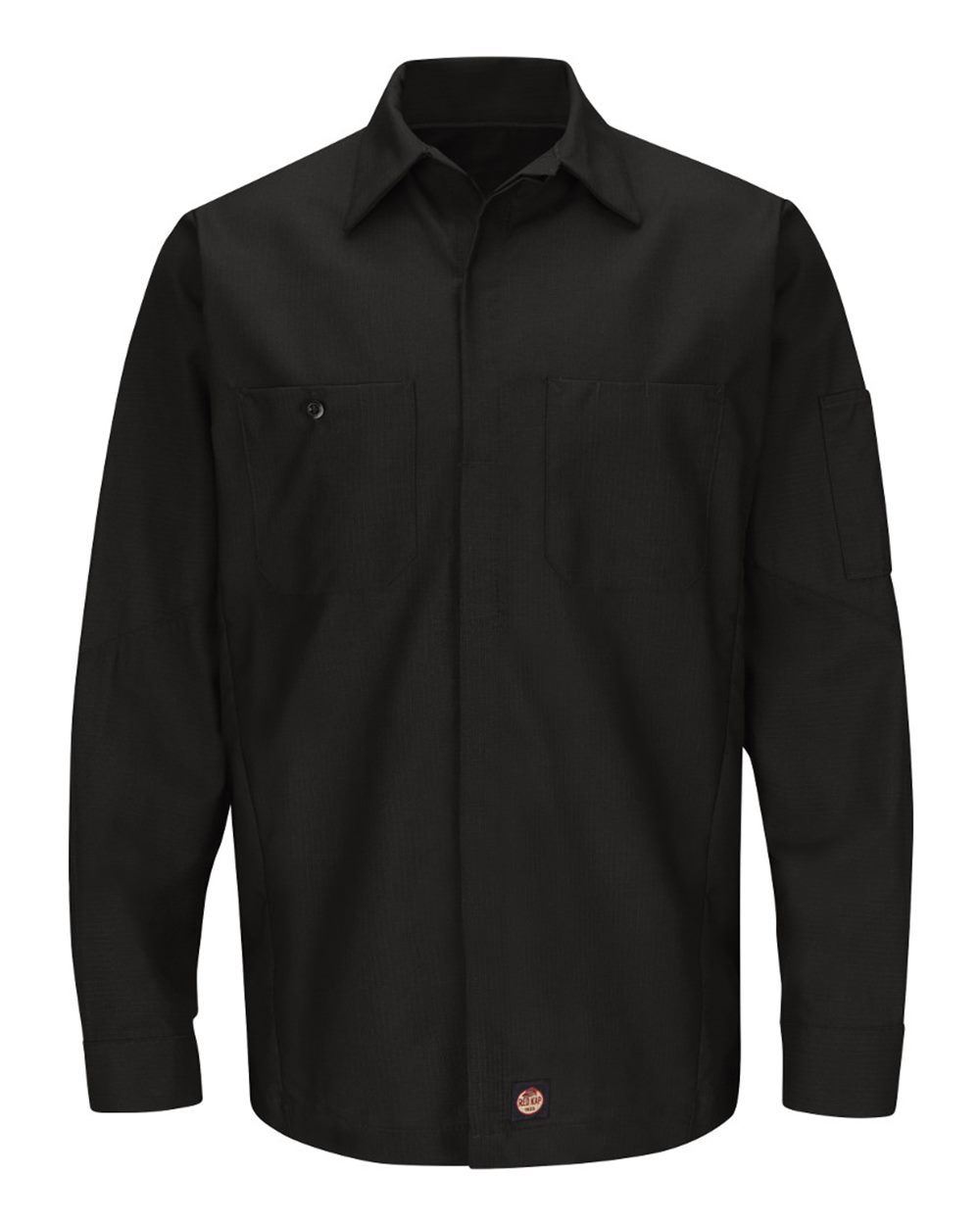 Red Kap SY10T Tall Long Sleeve Automotive Crew Shirt - Black