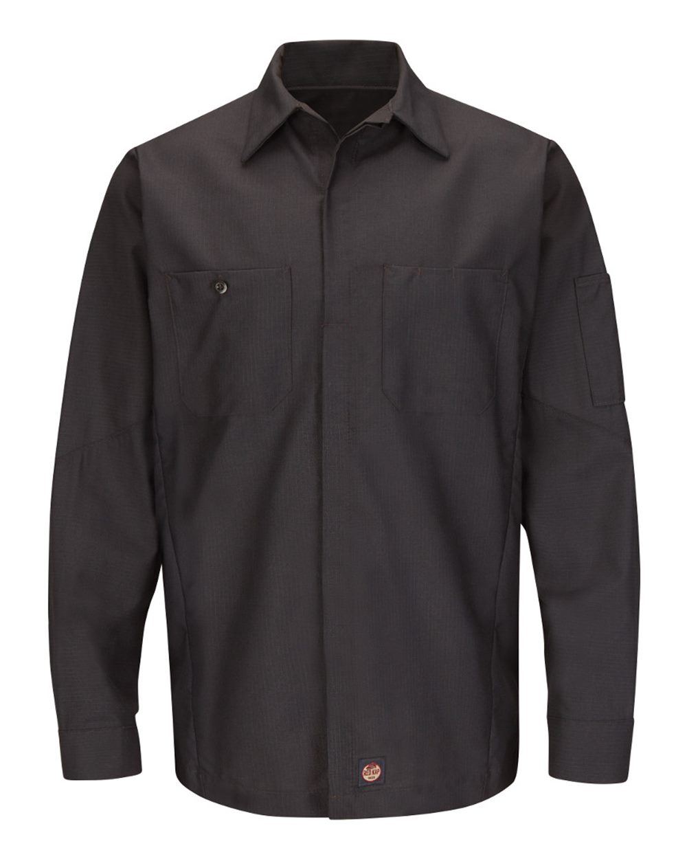 Red Kap SY10T Tall Long Sleeve Automotive Crew Shirt - Charcoal
