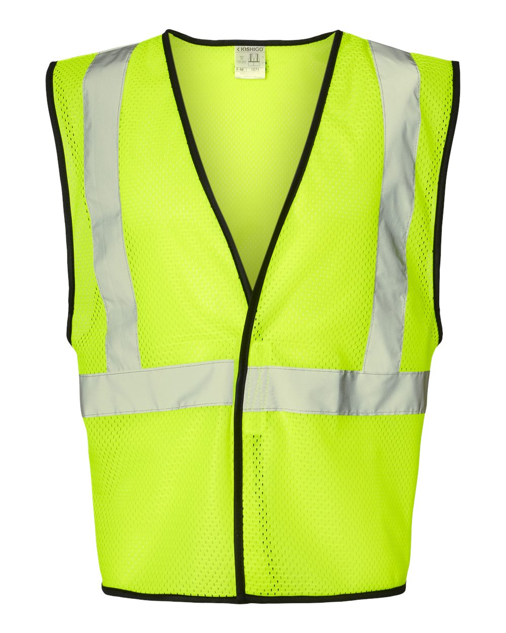 ML Kishigo 1571 Hook-and-Loop Mesh Safety Vest - Lime