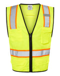 ML Kishigo 1580 Six-Pocket Contrast Class 2 Vest - Lime