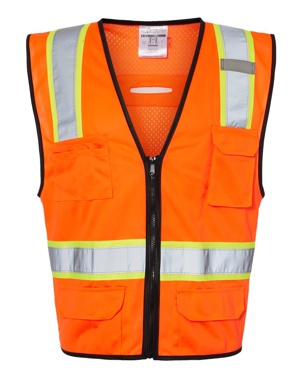 ML Kishigo 1580 Six-Pocket Contrast Class 2 Vest - Orange