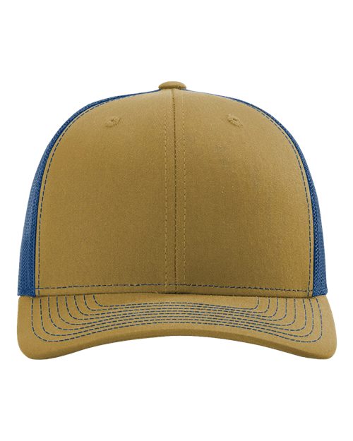 Richardson 112 Snapback Trucker Cap in Biscuit/ True Blue