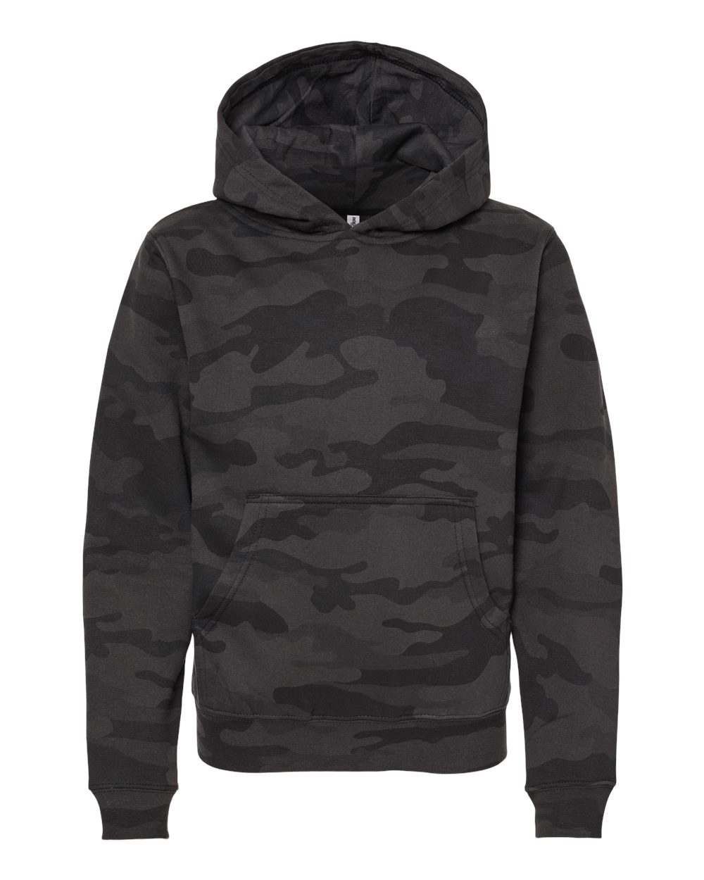Independent Trading Co. Youth Midweight Hooded Sweatshirt SS4001Y in Black Camo