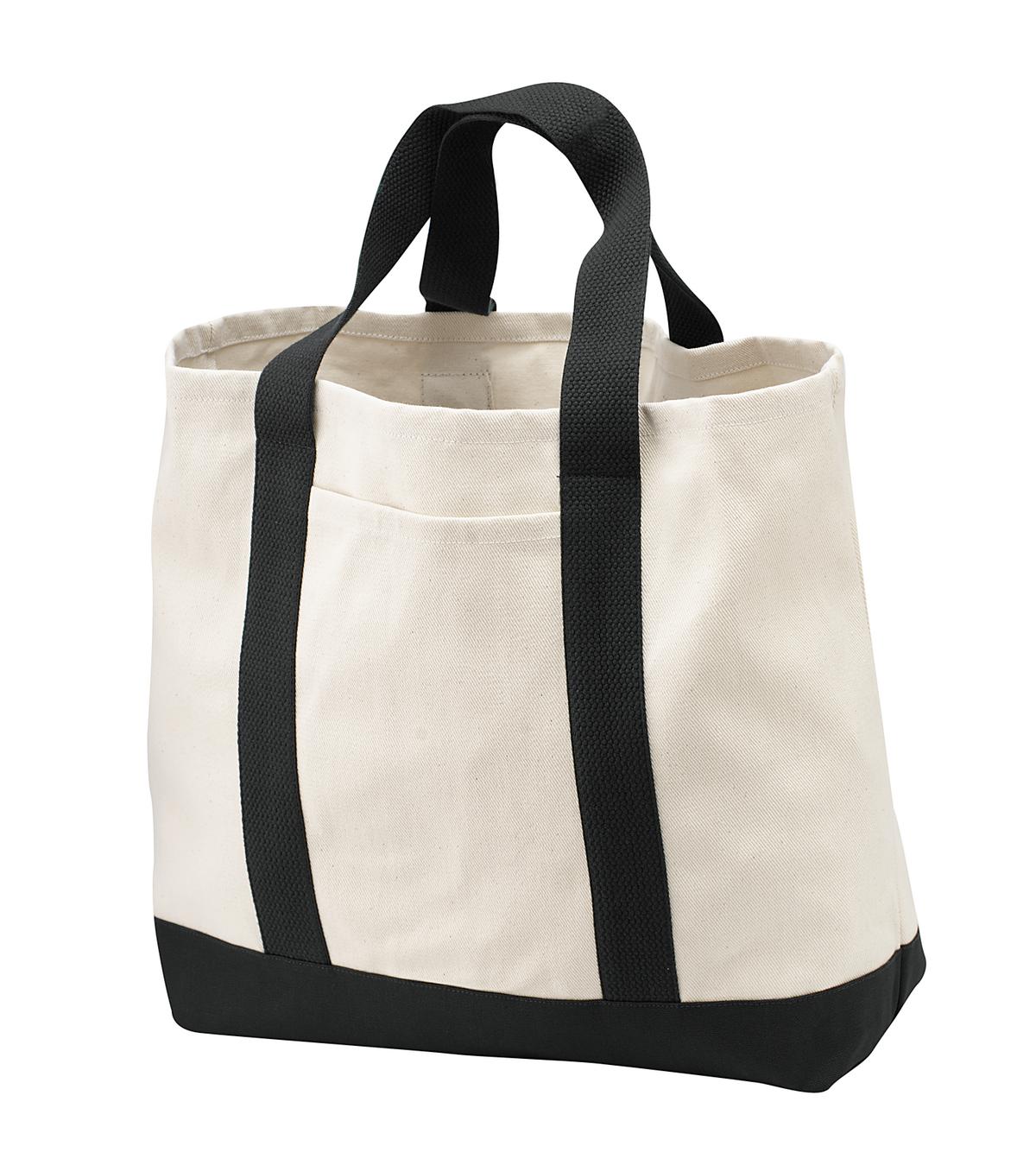 Port Authority - Ideal Twill Two-Tone Shopping Tote. B400 - Natural/Black