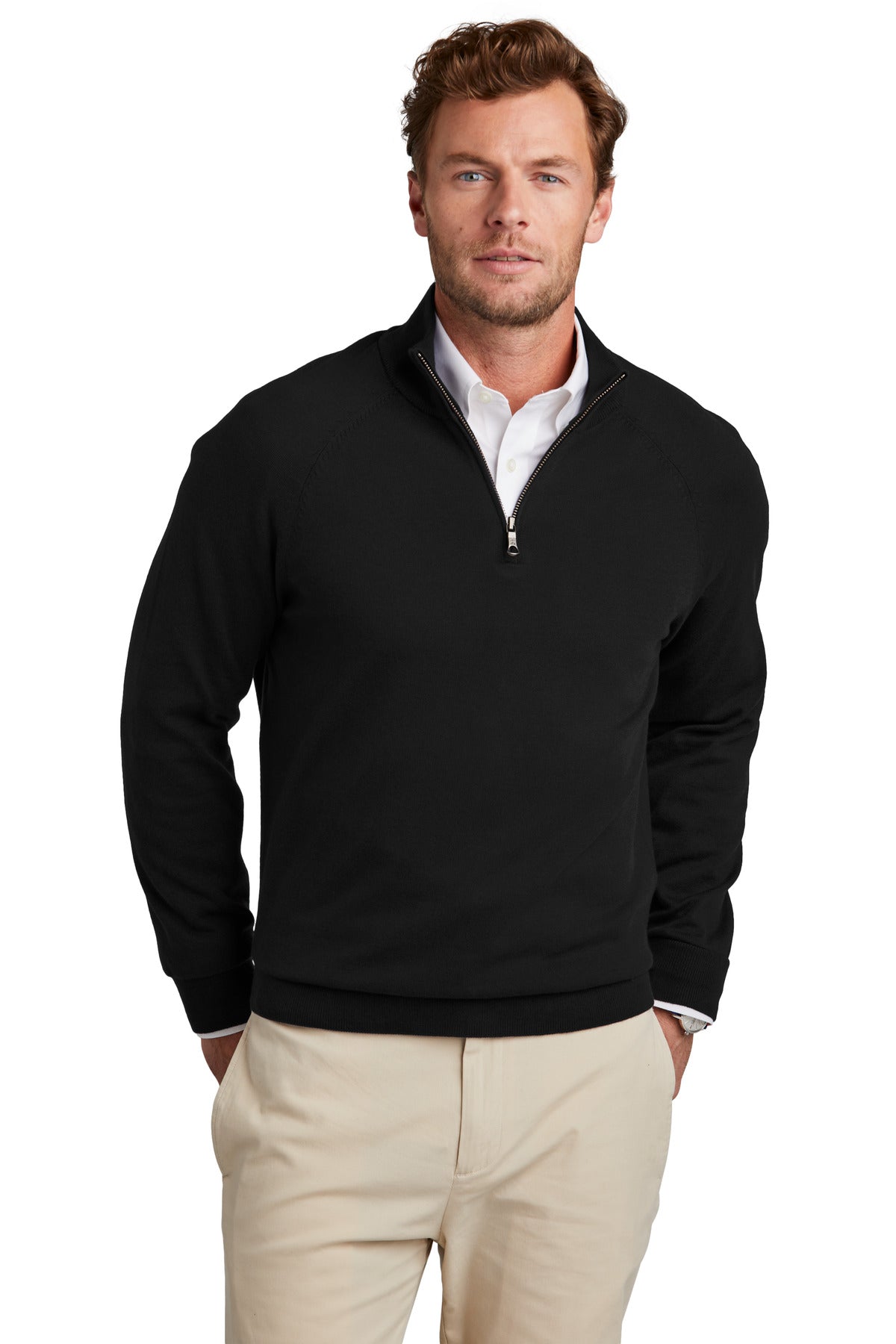 Brooks Brothers  Cotton Stretch 1/4-Zip Sweater BB18402