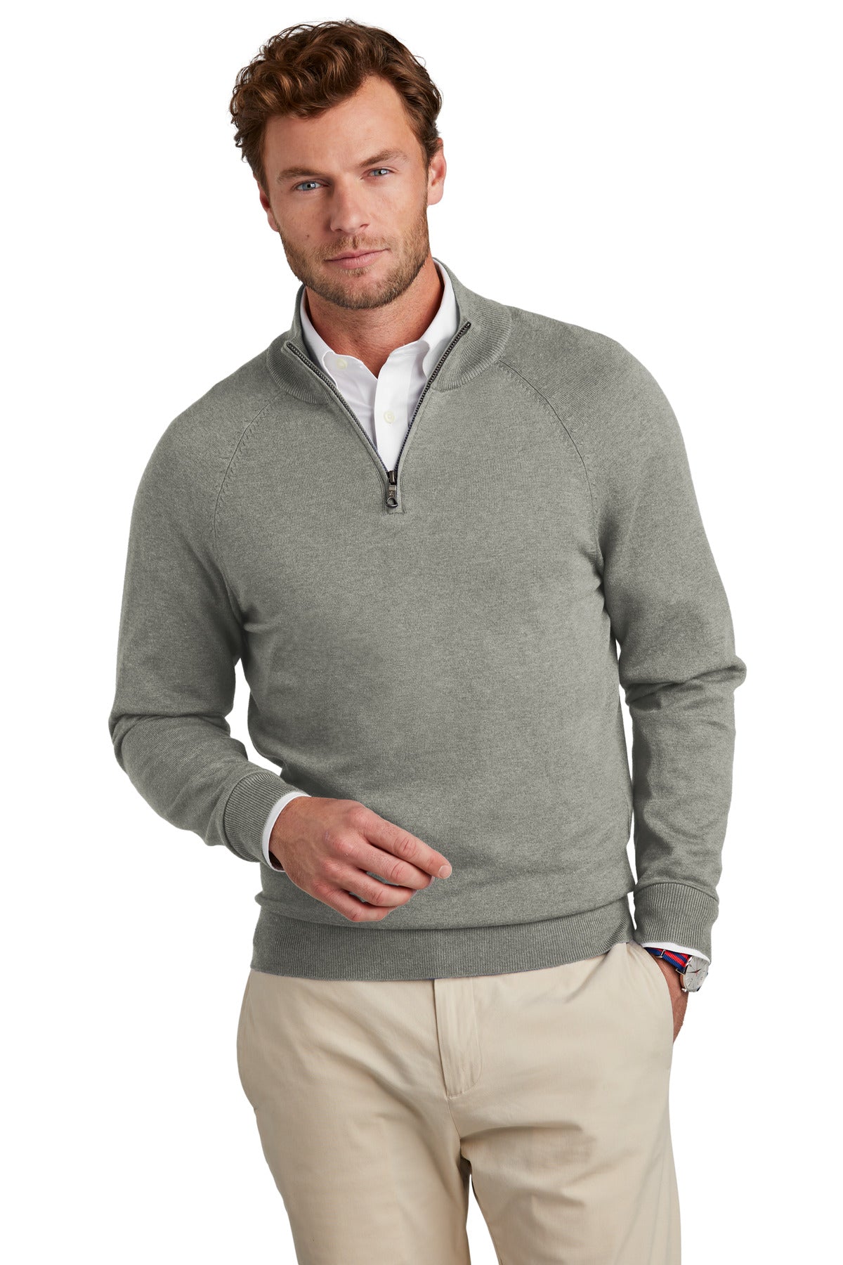 Brooks Brothers  Cotton Stretch 1/4-Zip Sweater BB18402