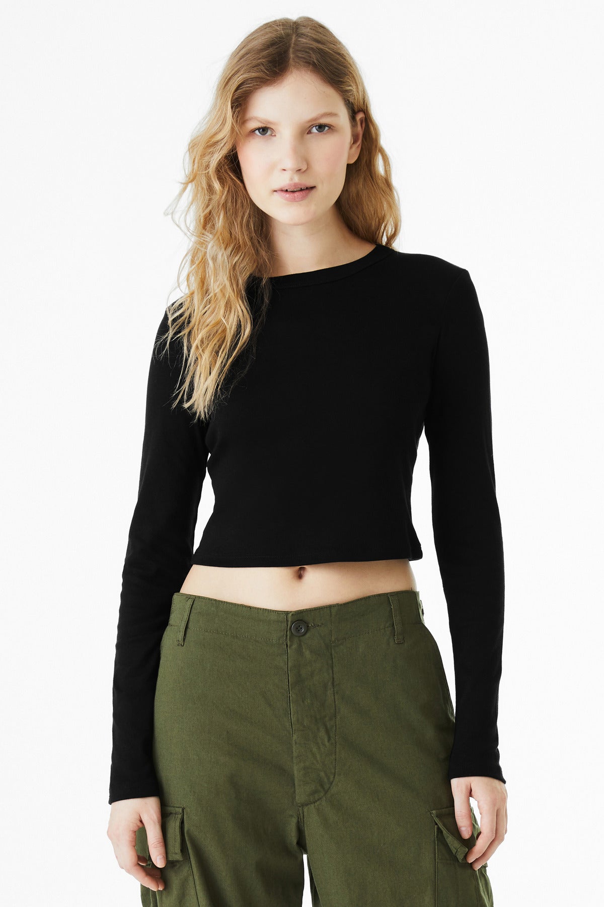BELLA+CANVAS  Women's Micro Rib Long Sleeve Baby Tee BC1501