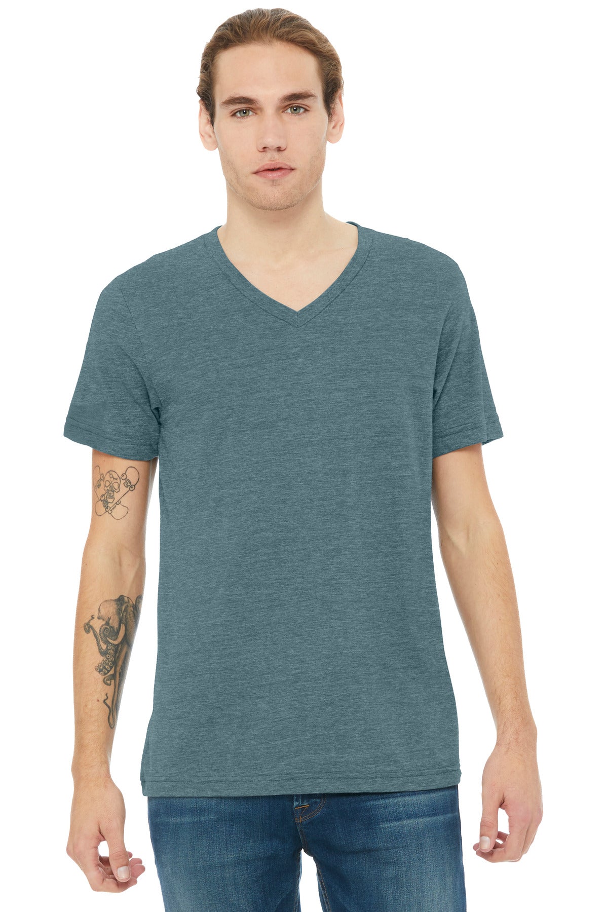BELLA+CANVAS  Unisex Heather CVC V-Neck Tee BC3005CVC