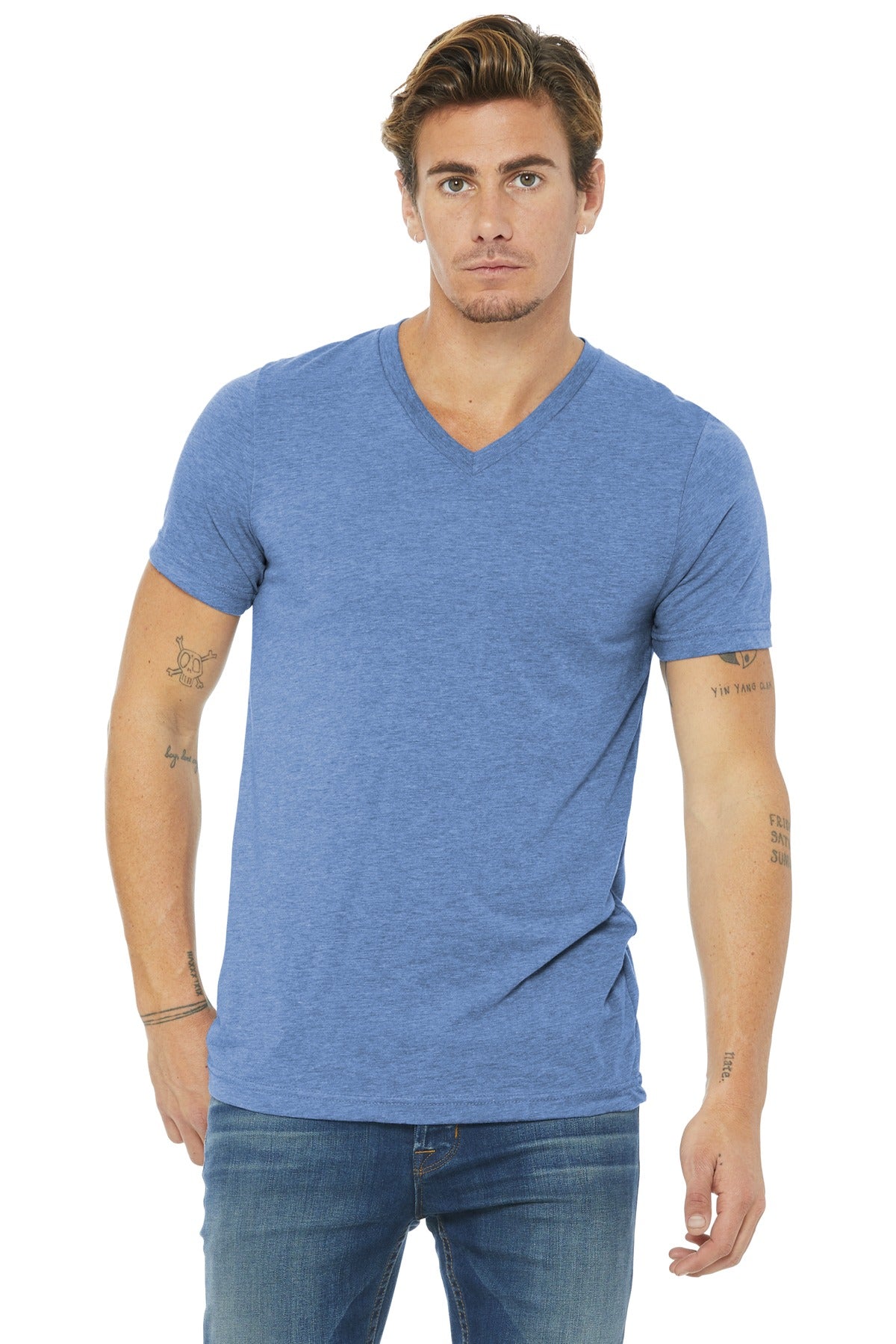 BELLA+CANVAS   Unisex Triblend Short Sleeve V-Neck Te. BC3415