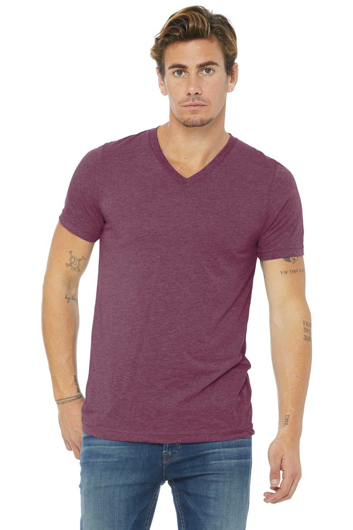 BELLA+CANVAS   Unisex Triblend Short Sleeve V-Neck Te. BC3415