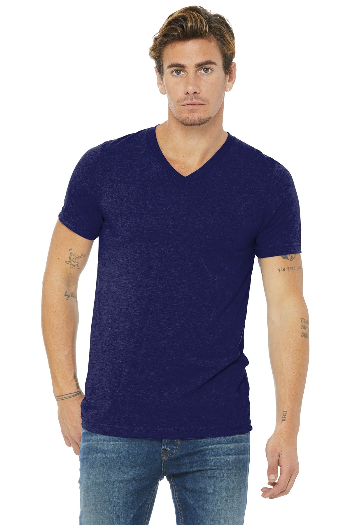 BELLA+CANVAS   Unisex Triblend Short Sleeve V-Neck Te. BC3415