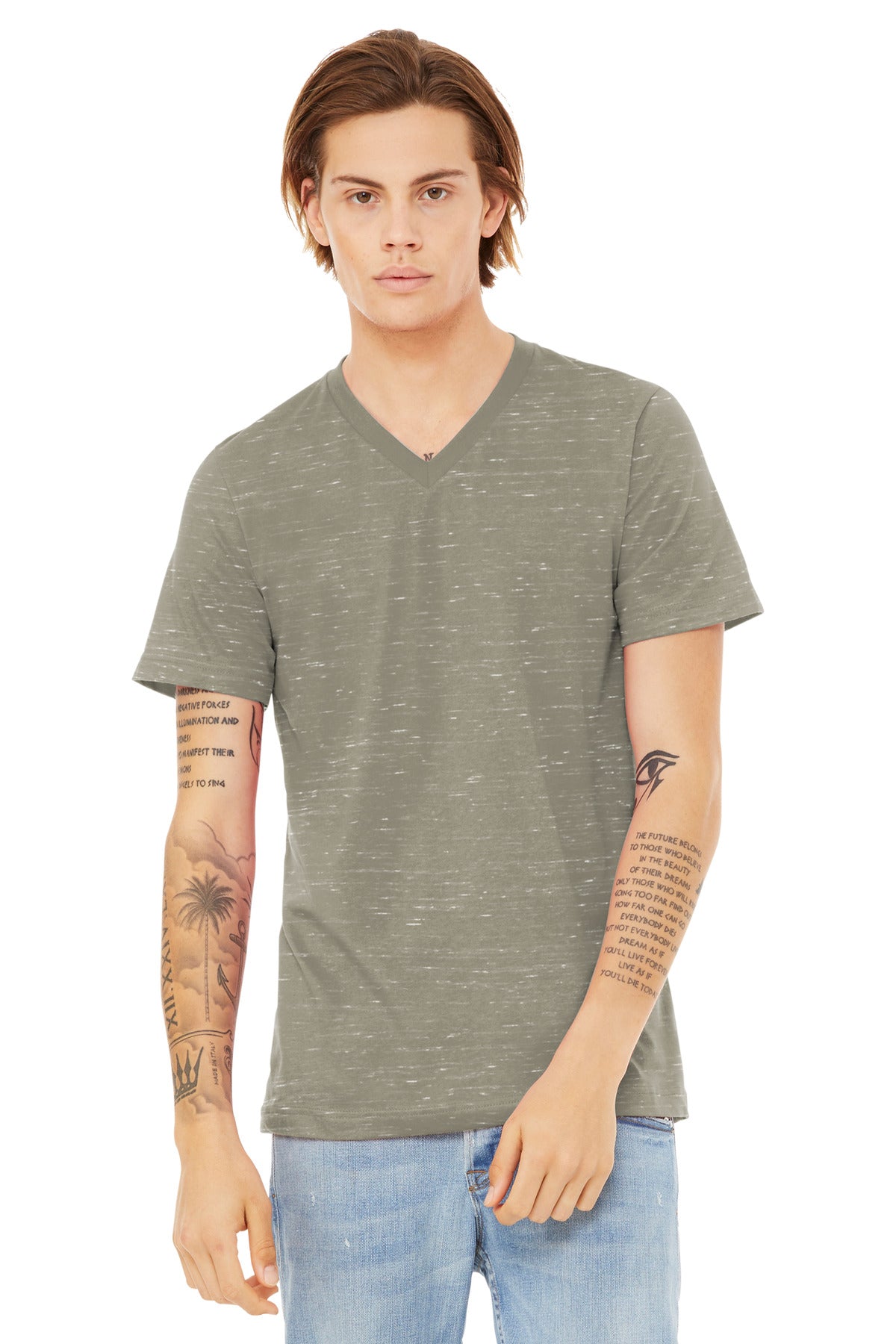 BELLA+CANVAS  Unisex Textured Jersey V-Neck Tee BC3655
