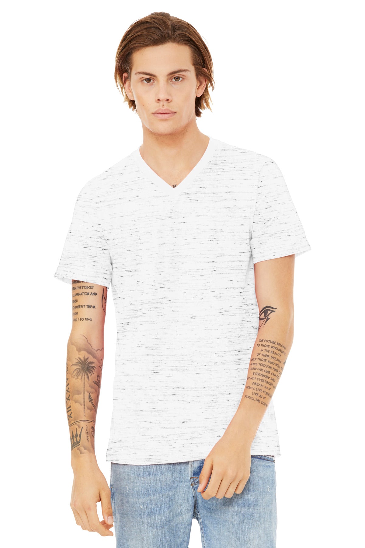 BELLA+CANVAS  Unisex Textured Jersey V-Neck Tee BC3655