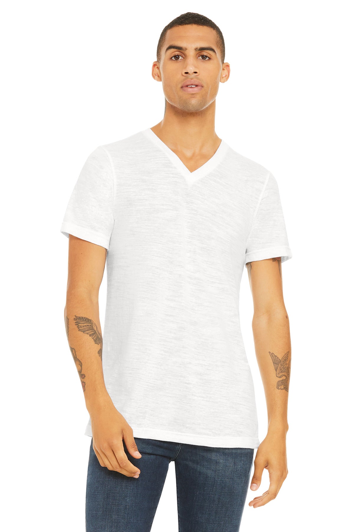 BELLA+CANVAS  Unisex Textured Jersey V-Neck Tee BC3655